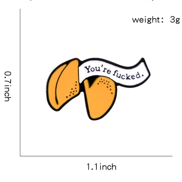 1 LEFT‼️ Funny Fortune Cookie Rude Swearing Youred F-Ed Pin - Picture 6 of 8